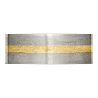 Titanium & 14K Gold 8mm Inlay Wedding Band – view 3