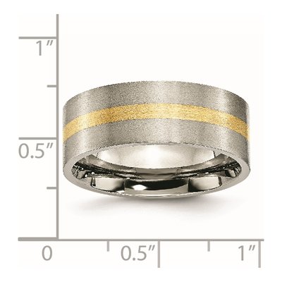 Titanium & 14K Gold 8mm Inlay Wedding Band – view 6