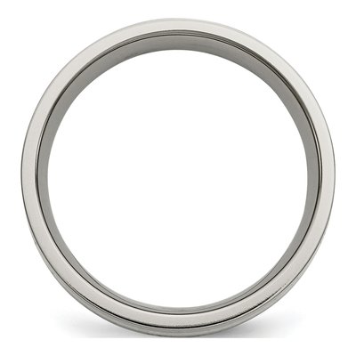 Titanium & 14K Gold 6mm Inlay Flat Wedding Band – view 2