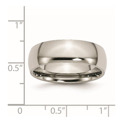 Titanium 7mm Half Round Comfort-Fit Wedding Band – view 8