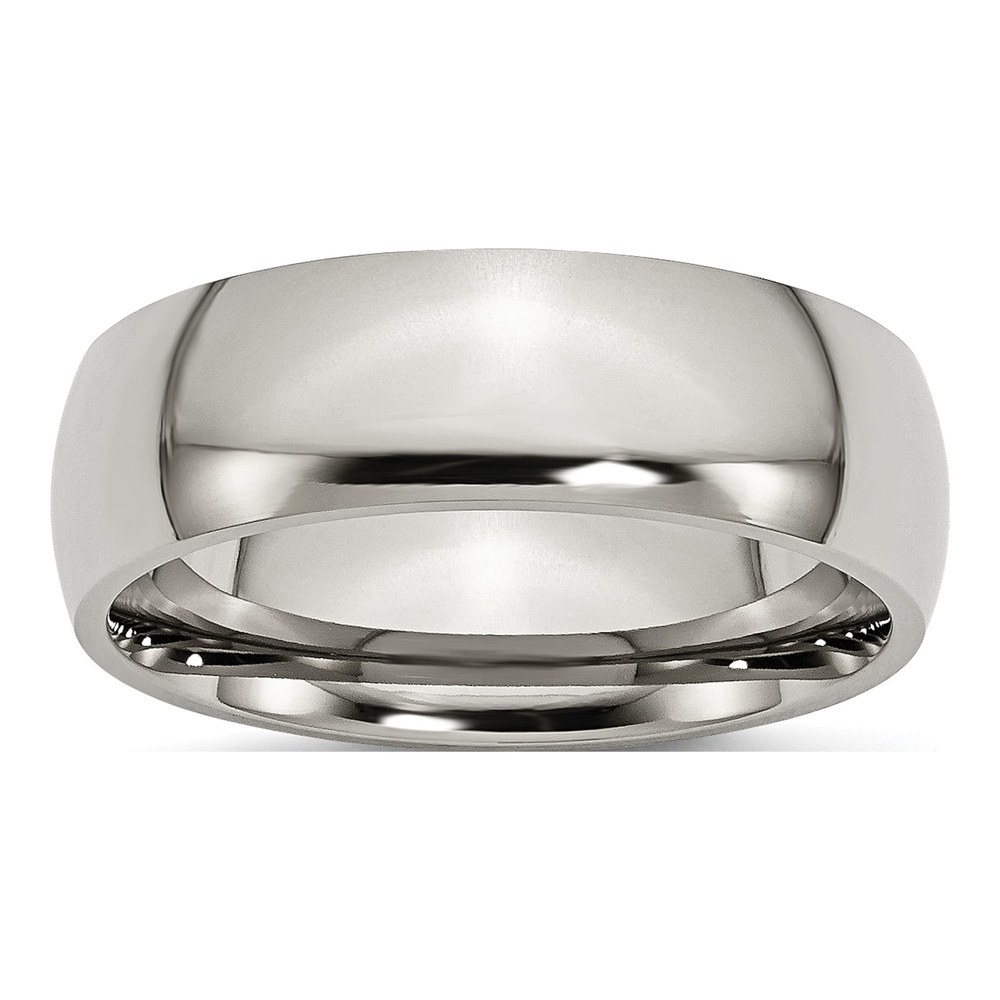 Titanium 7mm Half Round Comfort-Fit Wedding Band
