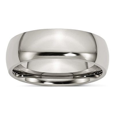 Titanium 7mm Half Round Comfort-Fit Wedding Band