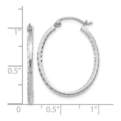 10K White Gold 27mm Diamond-Cut Hoop Earrings – view 4