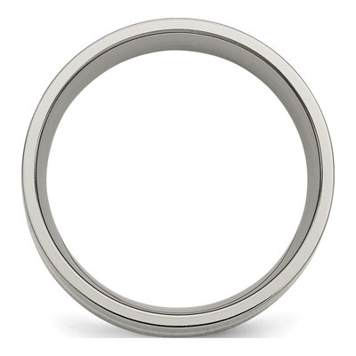 Titanium & 14K Gold 8mm Inlay Flat Wedding Band – view 2