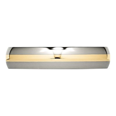 Titanium & 14K Gold 5mm Inlay Wedding Band – view 3