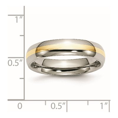 Titanium & 14K Gold 5mm Inlay Wedding Band – view 6
