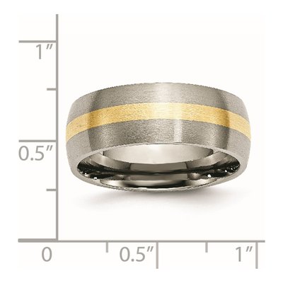 Titanium & 14K Gold 8mm Inlay Wedding Band – view 8