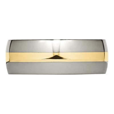 Titanium & 14K Gold 8mm Inlay Wedding Band – view 5