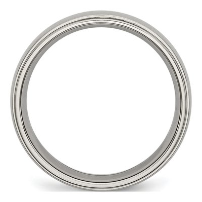 Titanium 6mm Ridged Edge Wedding Band – view 3