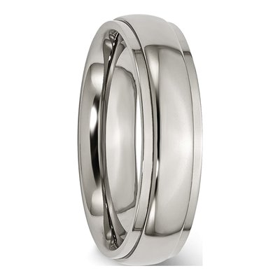 Titanium 6mm Ridged Edge Wedding Band – view 5