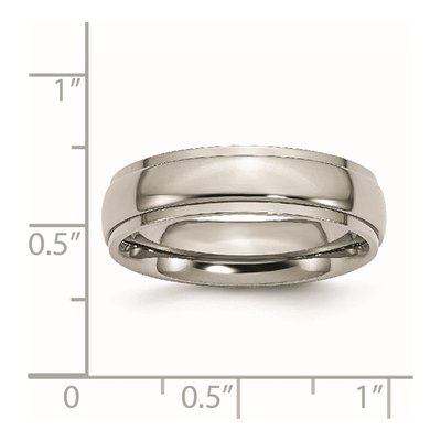 Titanium 6mm Ridged Edge Wedding Band – view 7