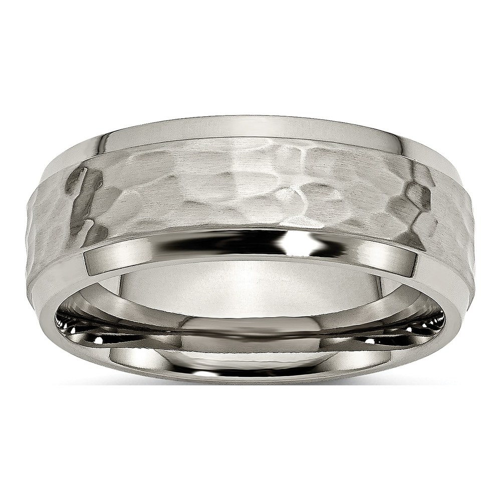 Men's Titanium Hammered Wedding Band