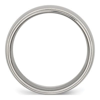 Titanium 8mm Ridged Edge Wedding Band – view 3