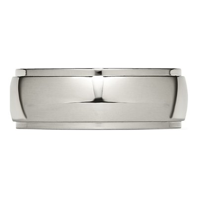 Titanium 8mm Ridged Edge Wedding Band – view 4