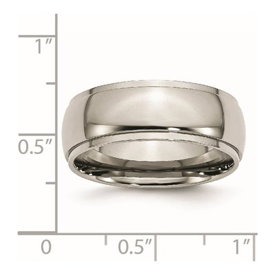 Titanium 8mm Ridged Edge Wedding Band – view 7