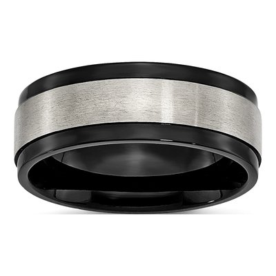 Black Titanium 8mm Comfort-Fit Wedding Band