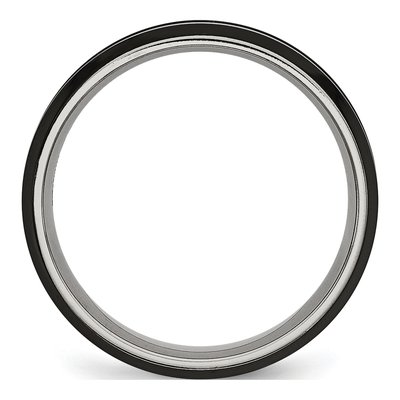 Black Titanium 6mm Beveled Wedding Band – view 3