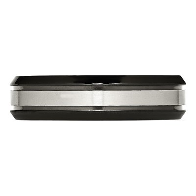 Black Titanium 6mm Beveled Wedding Band – view 4