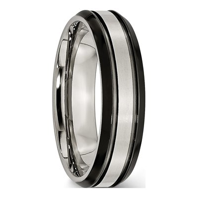 Black Titanium 6mm Beveled Wedding Band – view 5