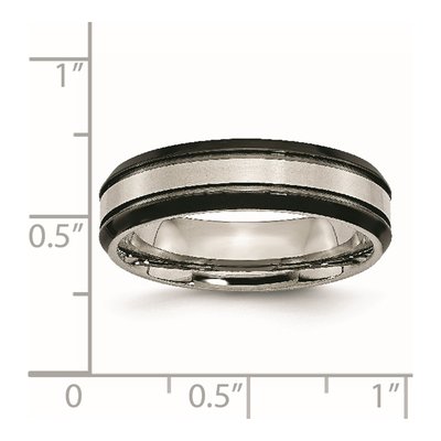Black Titanium 6mm Beveled Wedding Band – view 7
