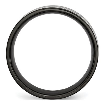 Black Titanium 8mm Stripe Wedding Band – view 3