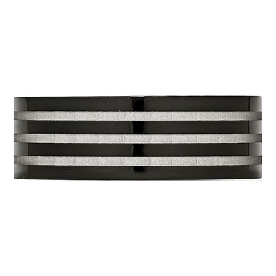 Black Titanium 8mm Stripe Wedding Band – view 4