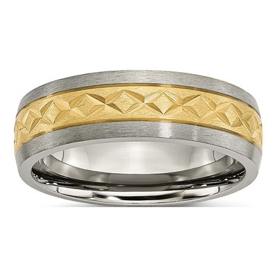 Titanium 7mm Design Wedding Band