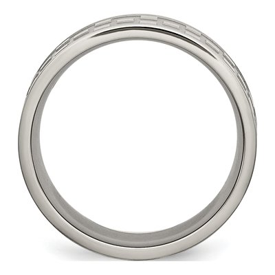 Titanium 8mm Checkered Wedding Band – view 3