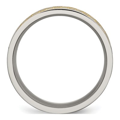 Titanium 8mm IP Checkered Wedding Band – view 3