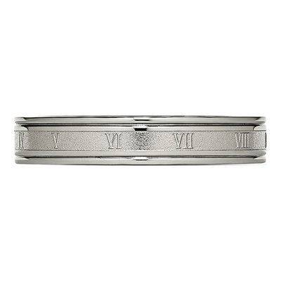 Titanium 4mm Roman Numeral Wedding Band – view 4