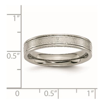 Titanium 4mm Roman Numeral Wedding Band – view 7