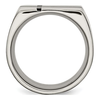 Titanium 10mm Black Enamel Cross Wedding Band – view 3
