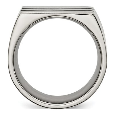 Titanium 10mm Black Enamel Stripe Wedding Band – view 3