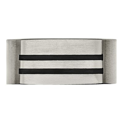 Titanium 10mm Black Enamel Stripe Wedding Band – view 5