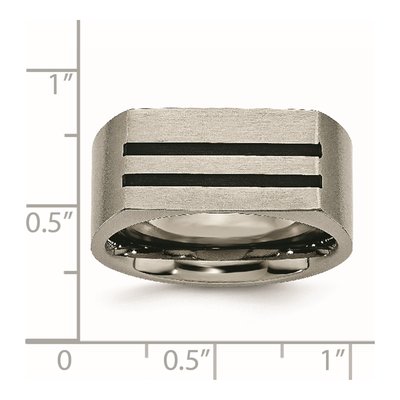 Titanium 10mm Black Enamel Stripe Wedding Band – view 8