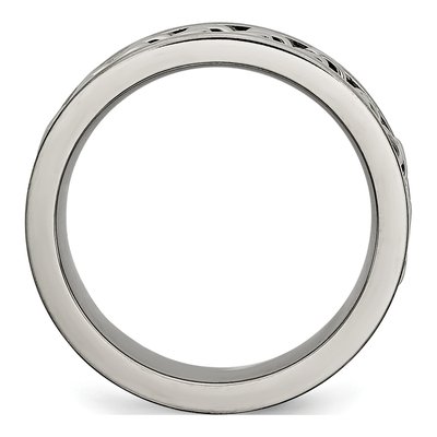 Titanium 7mm Inlay Comfort-Fit Wedding Band – view 4