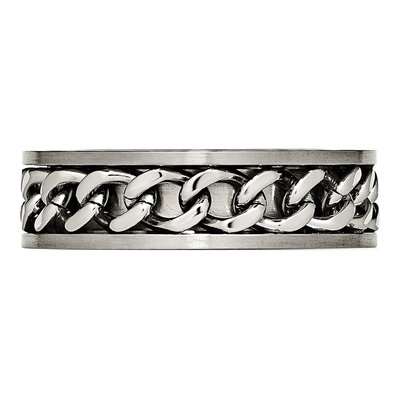 Titanium 7mm Inlay Comfort-Fit Wedding Band – view 5
