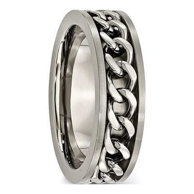 Titanium 7mm Inlay Comfort-Fit Wedding Band – view 6