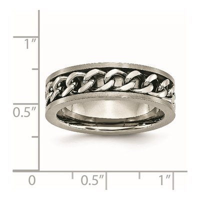 Titanium 7mm Inlay Comfort-Fit Wedding Band – view 8