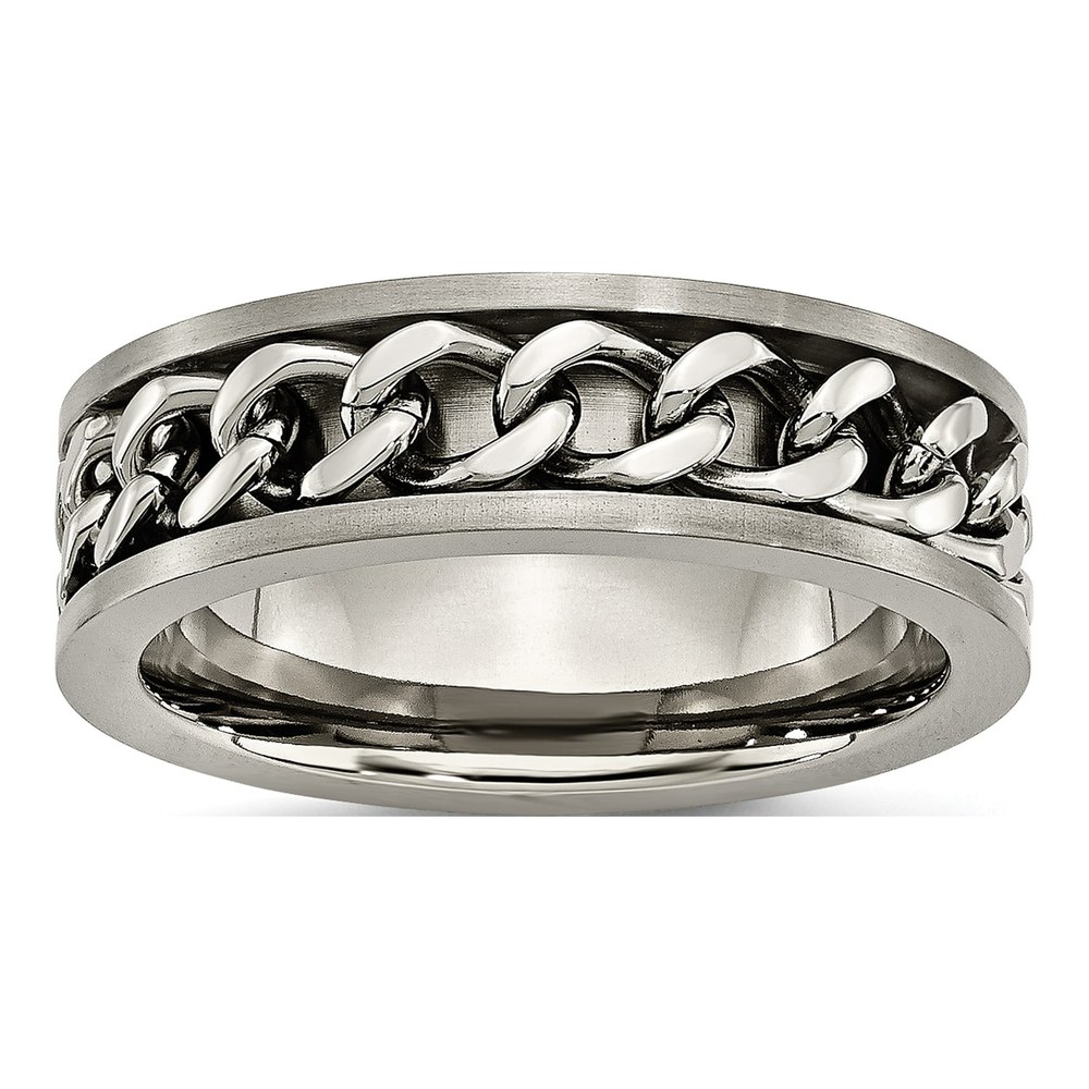 Titanium 7mm Inlay Comfort-Fit Wedding Band