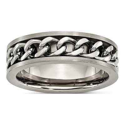 Titanium 7mm Inlay Comfort-Fit Wedding Band