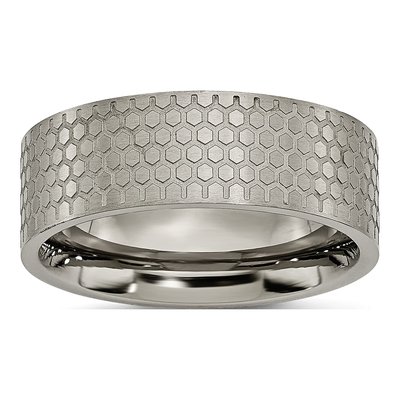 Titanium 8mm Flat Wedding Band