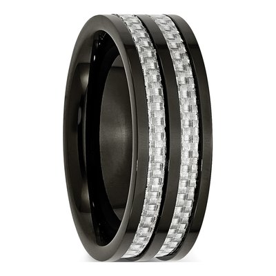 Black Titanium 8mm Black Wedding Band – view 6