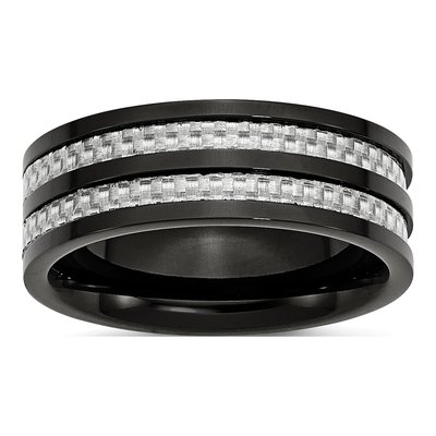 Black Titanium 8mm Black Wedding Band