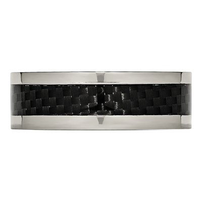 Titanium 8mm Black Carbon Fiber Comfort-Fit Wedding Band – view 6