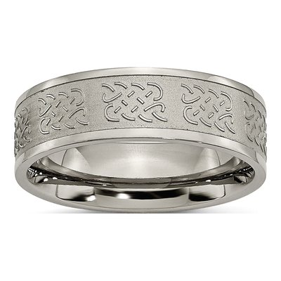 Titanium 7mm Center Wedding Band