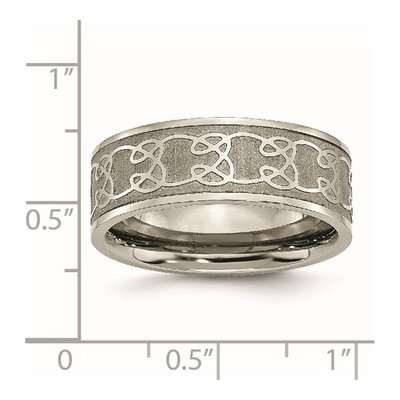 Titanium 8mm Scroll Wedding Band – view 7