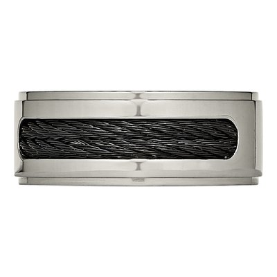 Black Titanium 1/20 ct tw Diamond Wedding Band – view 5