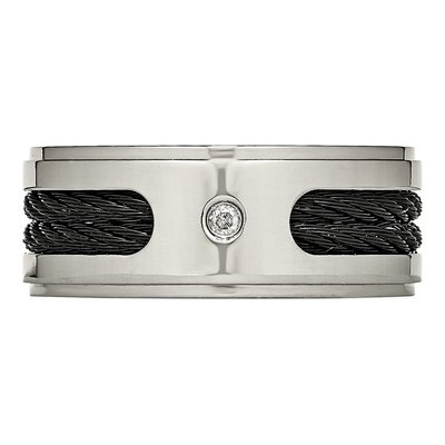 Black Titanium 1/20 ct tw Diamond Wedding Band – view 6