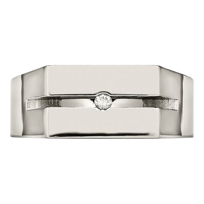 Titanium 1/20 ct tw Diamond Wedding Band – view 5